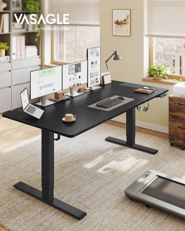Høydejusterbart skrivebord med USB-C-port, 180 x 80 cm