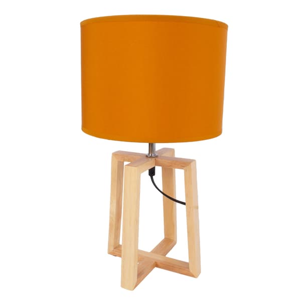 Bordlampe 44,5 cm Okker Træ