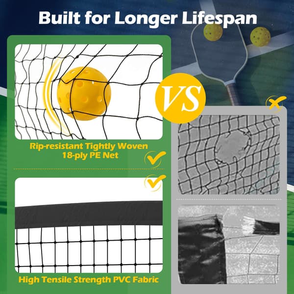 Pickleballnet-system, 674x60,5x92 cm, Sort Gul , Star