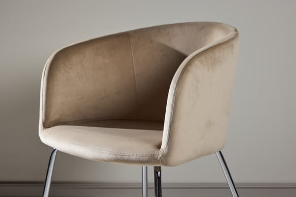 Spisebordsstol Berit Beige Fløjl