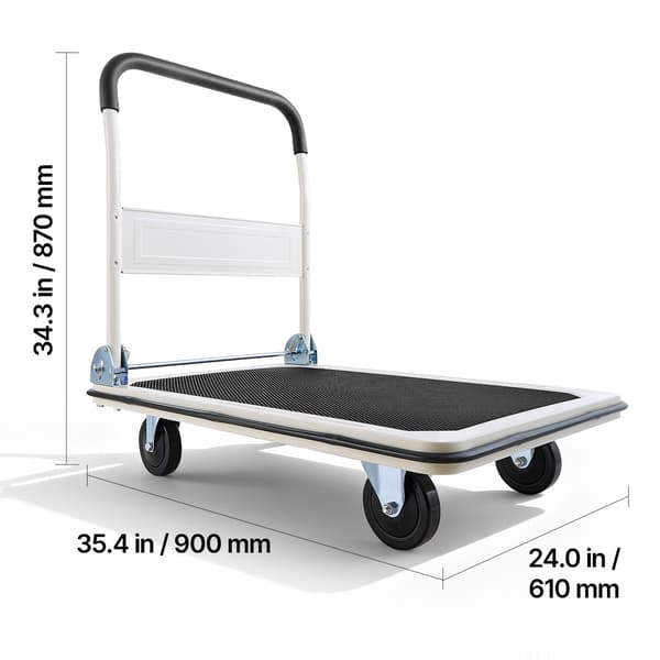 Hopfällbar transportvagn, 90x87x61 cm, fällbar, stål