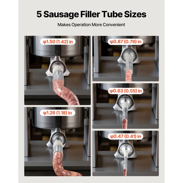 Pølsestopper, 15 L Vertikal Manuel Rustfrit Stål, Kraftig