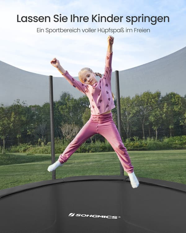 Trampolin 244 cm Svart Utomhus
