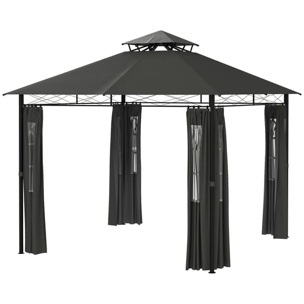 Havepavillon, 295x295x285 cm, Mørkegrå