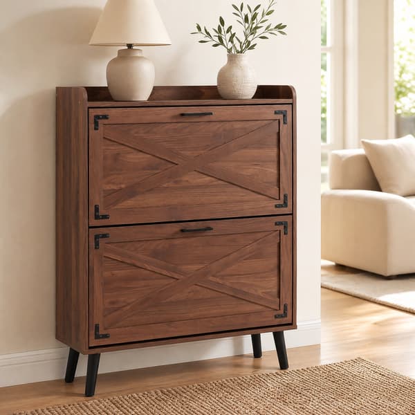 Skoskab 80x24x104 cm brun