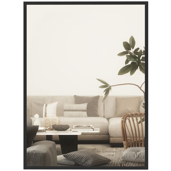 Vægspejl 76x101 cm sort MDF-ramme