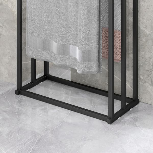 Håndklædeholder 45x21,5x85 cm Sort Stål