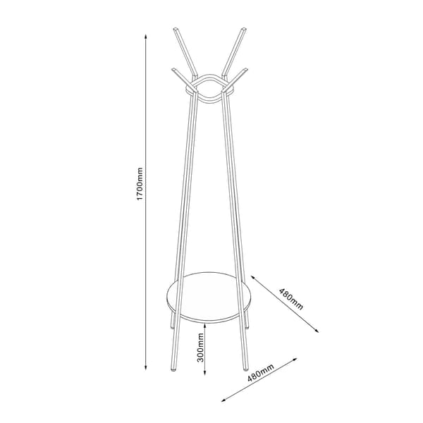 Vaateripustin HANNES 48x48x170 cm rustiikkinen melamiini