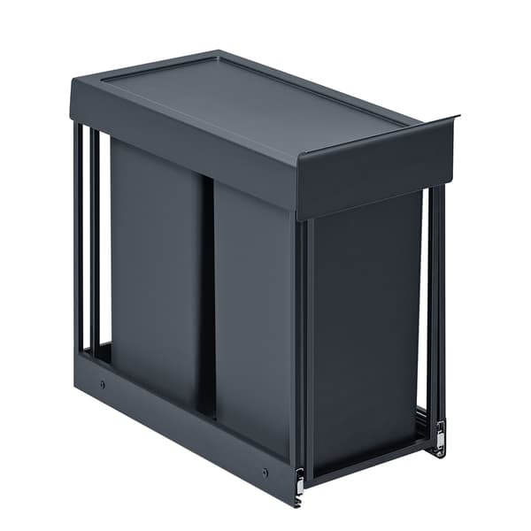Avfallsbøtte Uttrekkbart Avfallssorteringssystem 48.6x25.4x44 cm Grått Stål