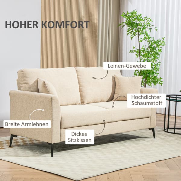 Sofa, 179x80x89 cm, Beige