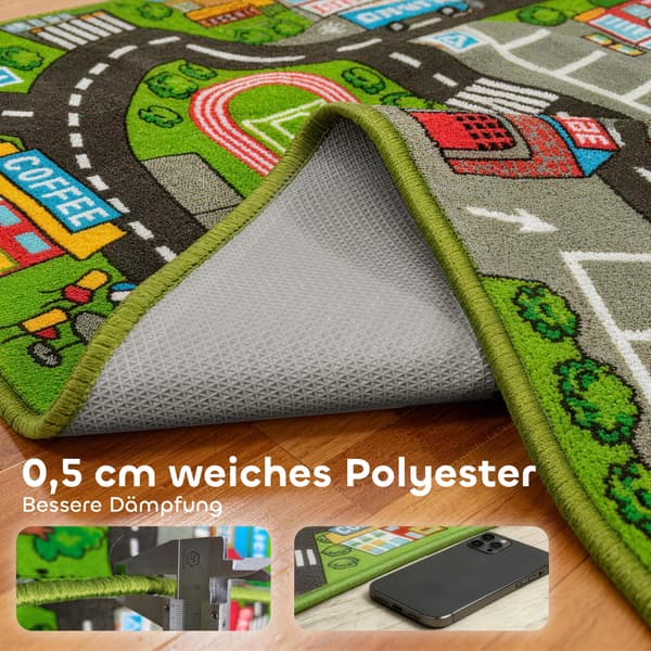Legetæppe 160x100x0,5 cm Grå Polyester