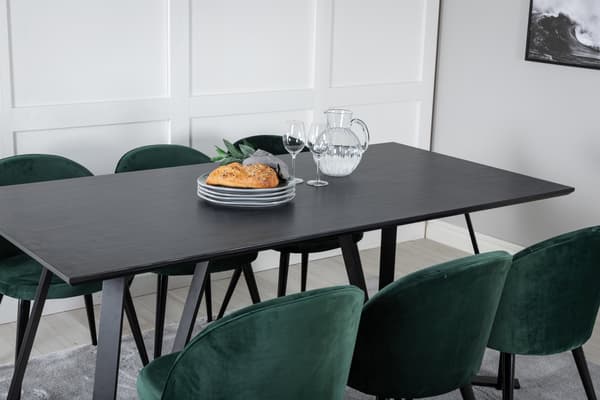 Spisebord og stol sæt Marina sort og grøn