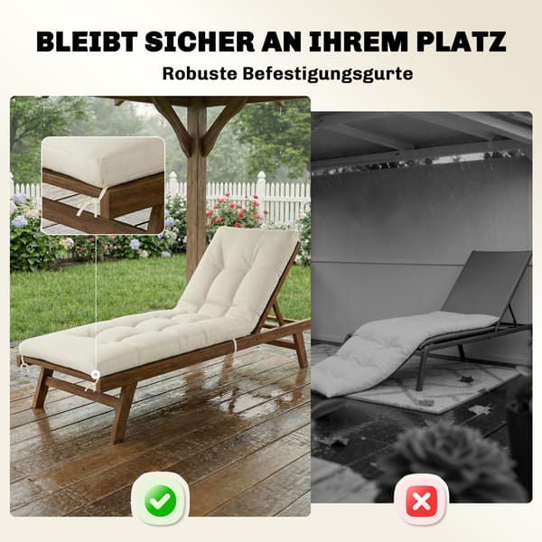 Sædehynde 198x65x13 cm Beige Polyester