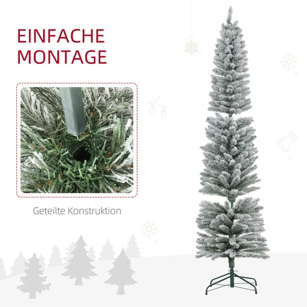 Julgran 210 cm LED-ljusslinga Ø57 cm grön/vit