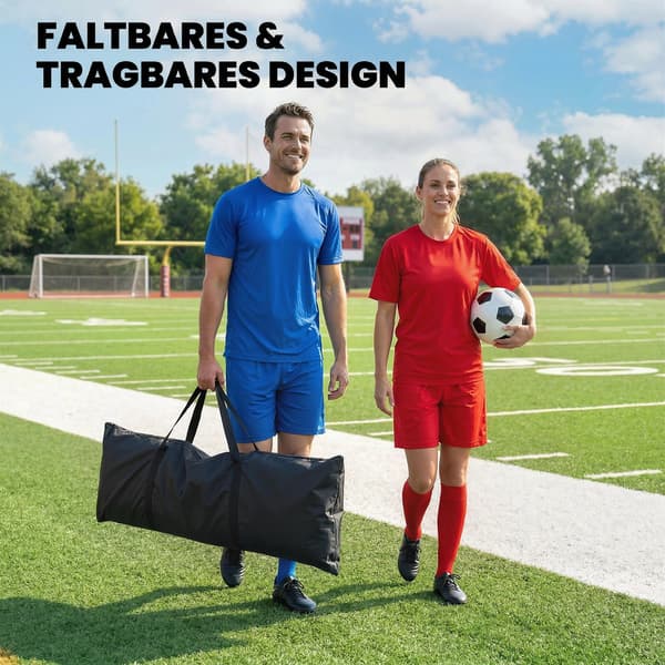 Fodbold Rebounder 2-i-1 Dobbeltsidet Foldbar 200x94 cm sort