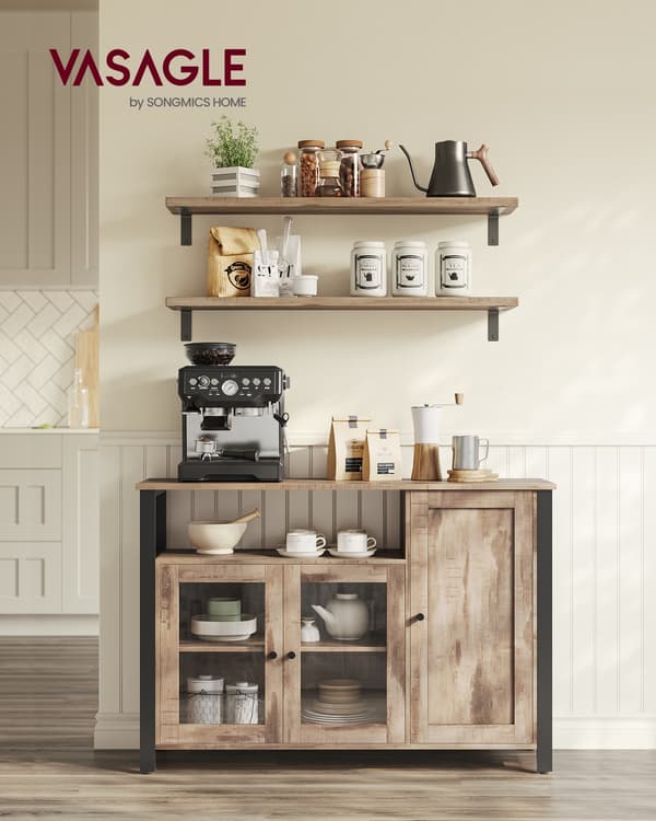 Sideboard 110x33x75 cm Brun Trä Stål Förvaring
