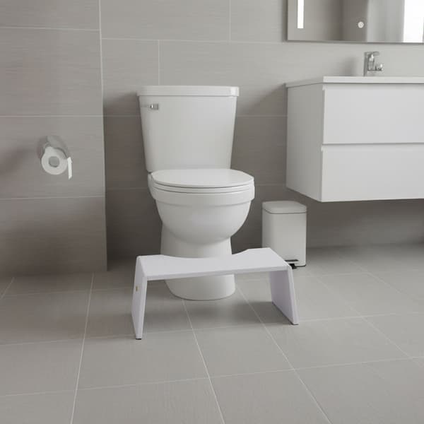 Toiletskammel, Sammenklappelig, Hvid, Bambus, Kodustaar