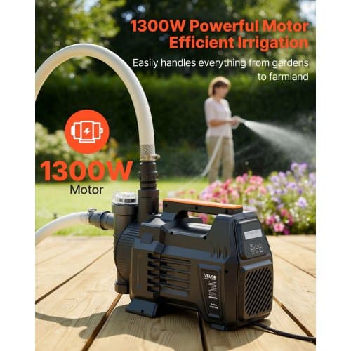 Jetpump Elektronisk Grundvattenpump 1300W 4800 L/H Svart PP