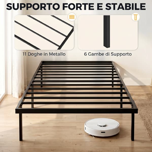 Sengeramme 200,5x91x35,5 cm sort