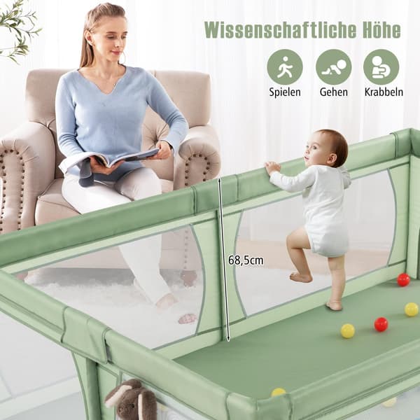 Babylegeindhegning med 50 bolde 206x147x68,5 cm grå