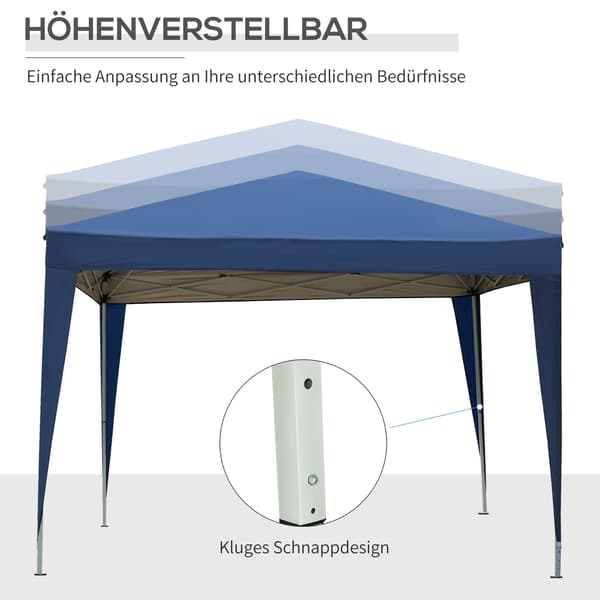 Pavillon med 4 sider 295x295x258 cm blå