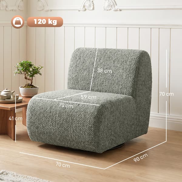 Drejelig loungestol 70x90x70 cm grå