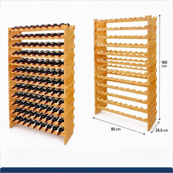 Stabelbar vinholder, bambus, Kodustaar