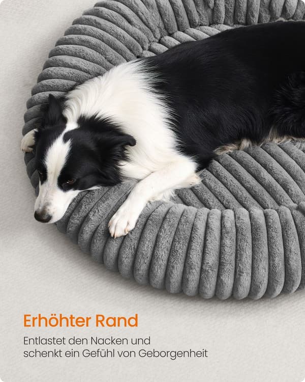 Hundeseng 100 cm Diameter vaskbar duegrå