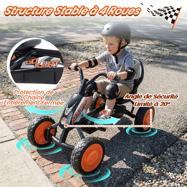 Børnepedal Go-Kart 84x57x55 cm sort