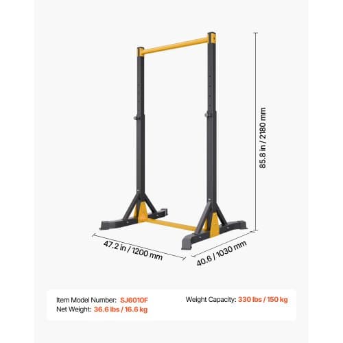 Pull Up Bar, 103x120x218 cm, Stål, Justerbar, Träningsutrustning