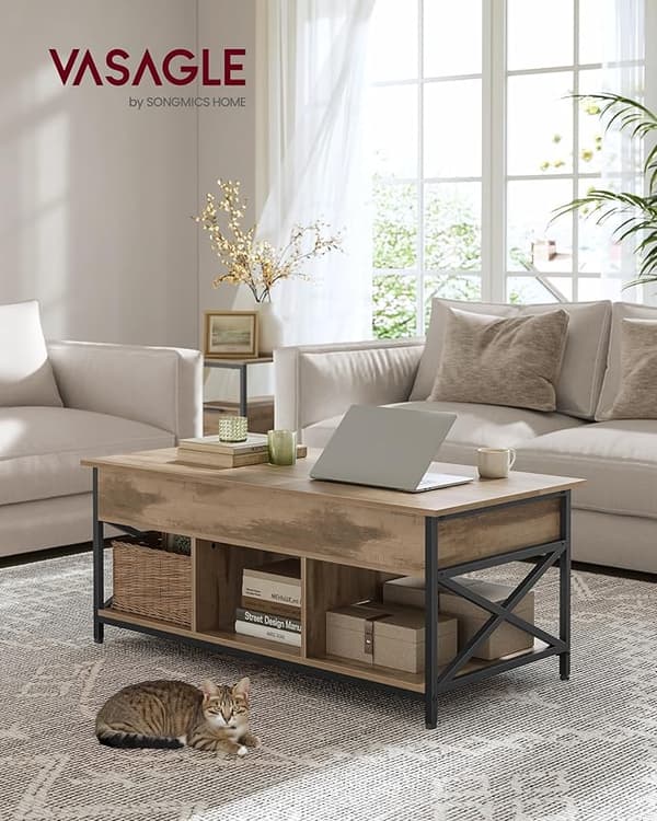 Sofabord 100x50x48 cm Brun Sort Opbevaring