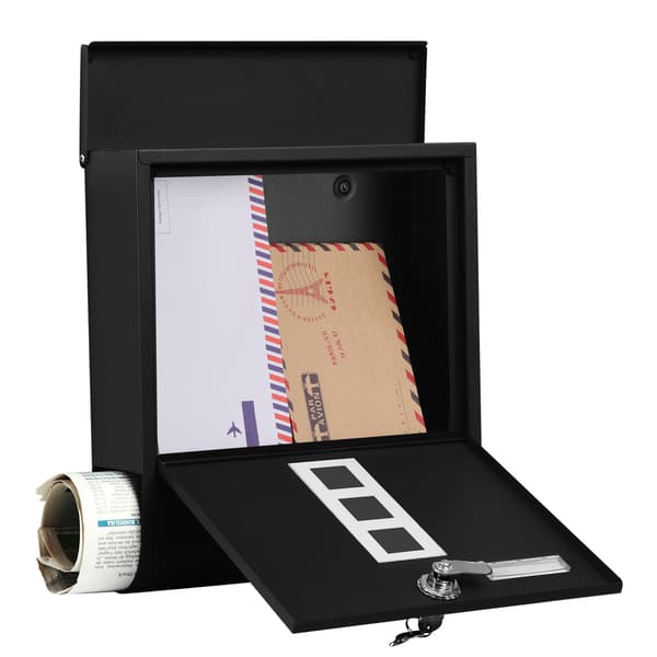 Postkasse, 30.8x10x33.8 cm, Sort