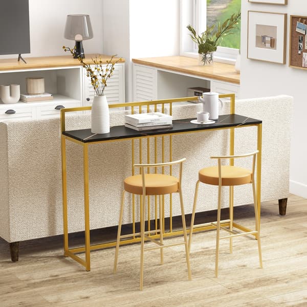 Entrébord 120x32x88 cm sort/guld