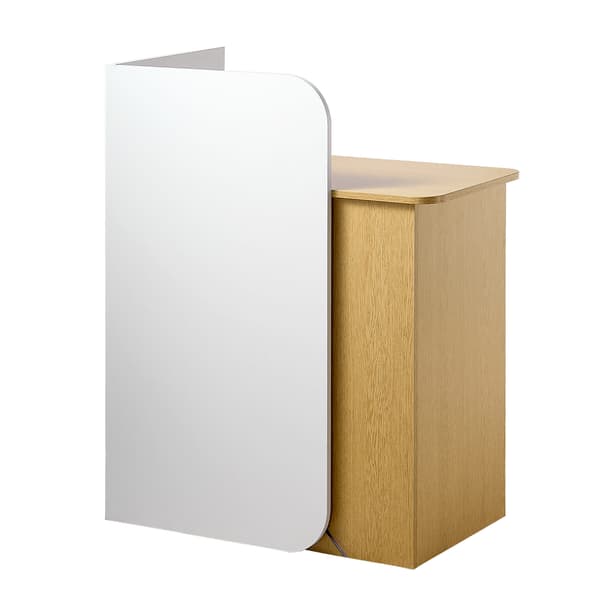 Reception Disk, 80x45x100 cm, Vit, LED-belysning