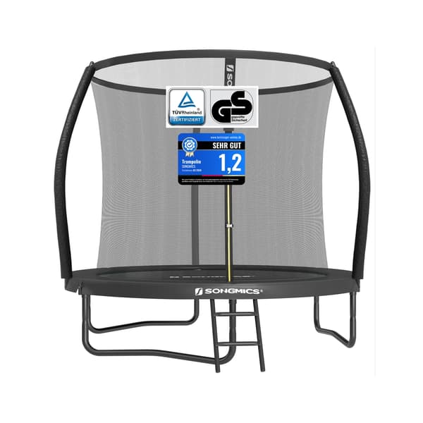 Trampolin 244x239 cm Sort Udendørs