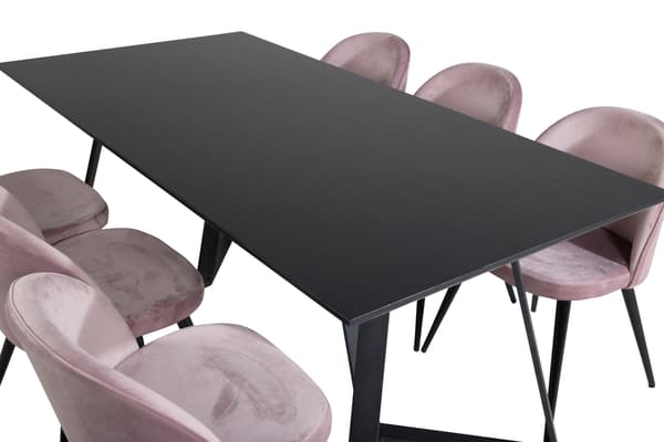 Spisebord og stol sæt Marina Pink Sort