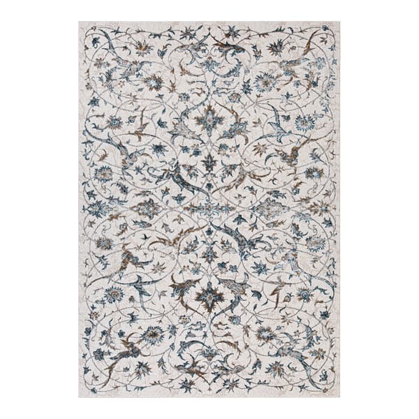 Matta 200x285 cm Beige Blå Polypropen
