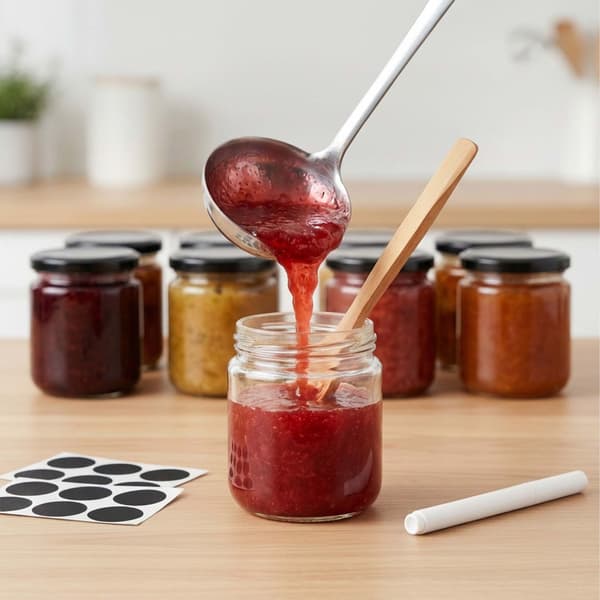 Jam Jar Set 8x7,5 cm Transparent Svart Glas, Kodustaar