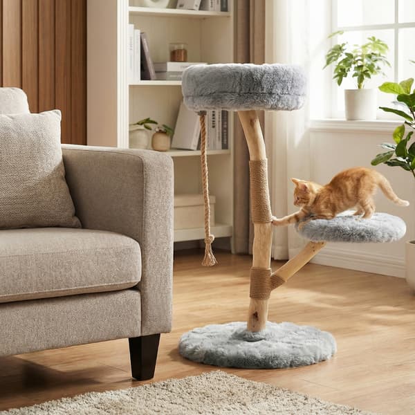 Kissapuun torni Ø50x90 cm harmaa