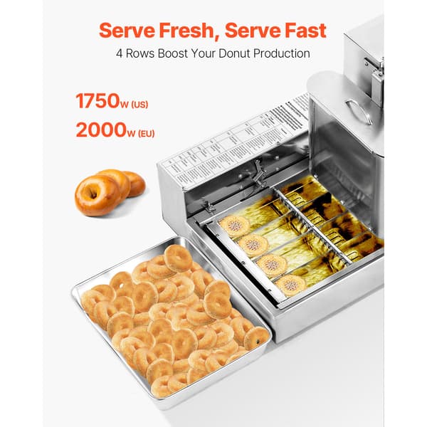 Donutmaskine, Kommerciel Automatisk 4-rækket, Rustfrit Stål, Elektrisk