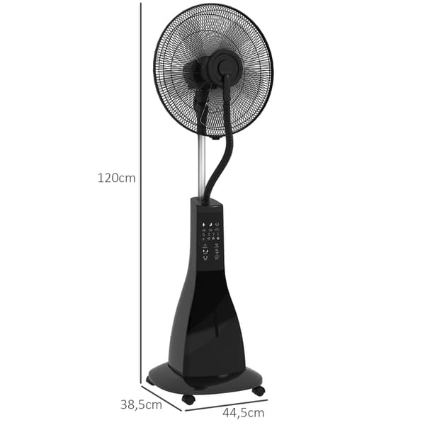 Gulvventilator 44,5x38,5x120 cm Sort med befugtningsfunktion