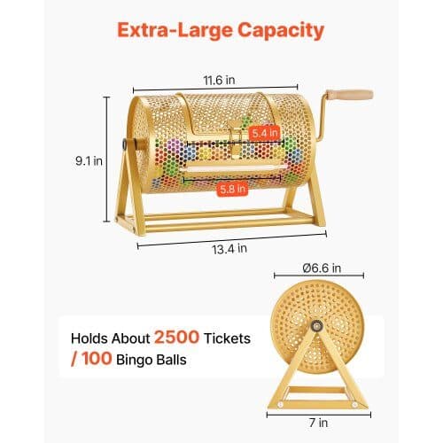 Raffle Ticket Spinner 295xØ167 mm guld