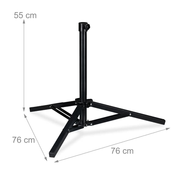 Parasolbase, 55x76x76 cm, Sort, Stål, Kodustaar