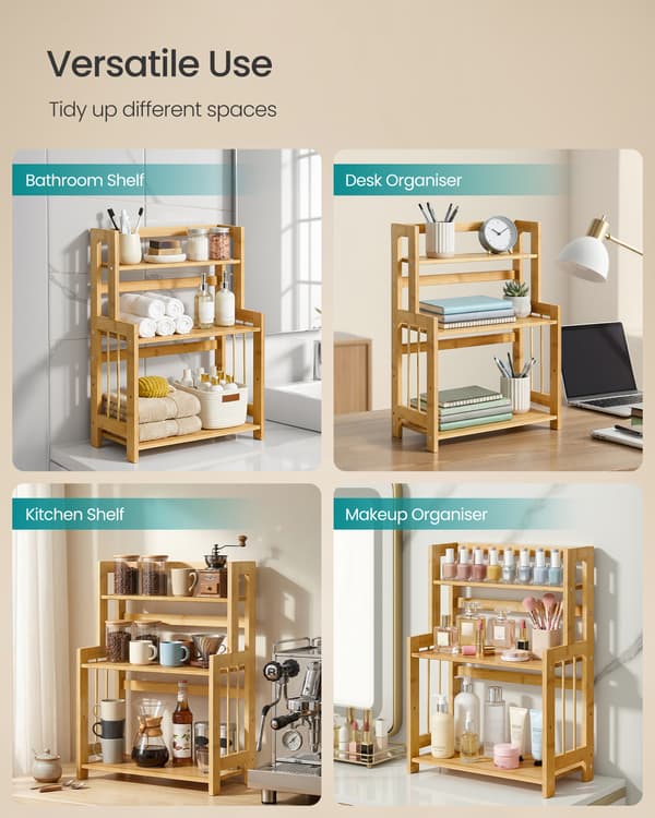 Maustehylly 41x18.6x53.5 cm Beige Bambu
