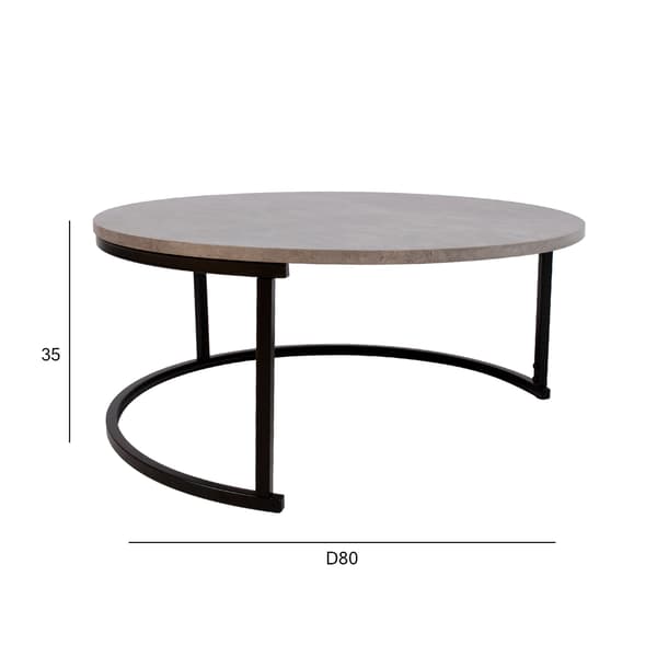 Sofabord BRITU 80x35 cm Grå