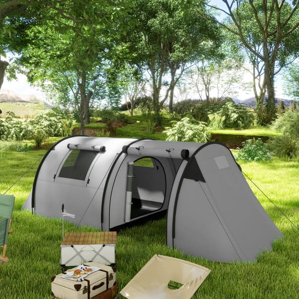 Campingtelt 470x220x150 cm Grå Polyester