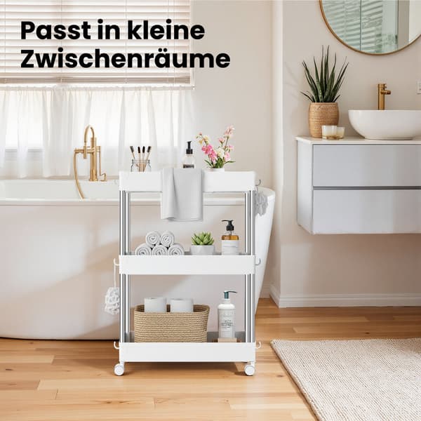 Rullvagn 40x22x60 cm Vit Plast