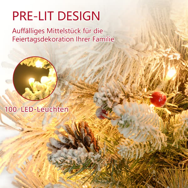 Julgranar med LED-belysning 2 st Ø55x107 cm grön/vit