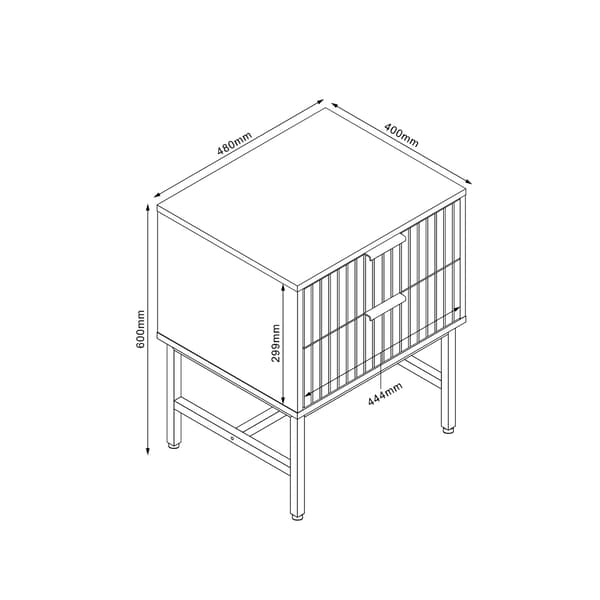 Sidebord HELVE 48x40x60 cm Sort