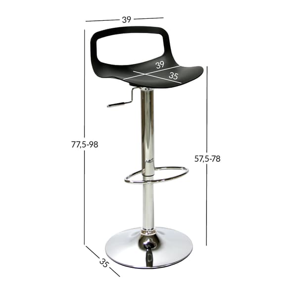 Barstol ANDY 39x35x77,5-98 cm Sort
